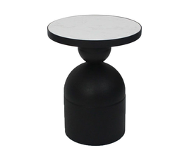BOMB SIDE TABLE ΛΕΥΚΟ ΜΑΥΡΟ 41x41x62.5