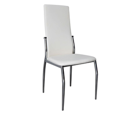 FRESH  Καρέκλα Τραπεζαρίας Κουζίνας Μέταλλο Χρώμιο, Pu Εκρού