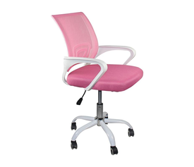 BF2101-SC Πολυθρόνα Γραφείου χωρίς Ανάκλιση Άσπρο - Mesh Ροζ