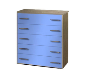 Συρταριέρα παιδική 5 συρτ. 80cm δρυς-σιέλ