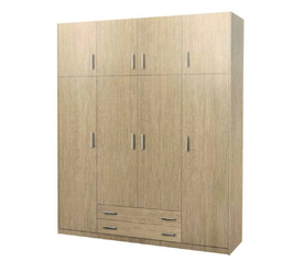 Ντουλάπα τετράφυλλη με πατάρι 200x240x60 δρυς