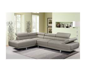 SECTOR Καναπές Σαλονιού Δεξιά Γωνία, Ανακλινόμενα Κεφαλάρια, Ύφασμα Μπεζ