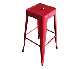 RELIX Σκαμπό Bar Στοιβαζόμενο, Μέταλλο Βαφή Κόκκινο