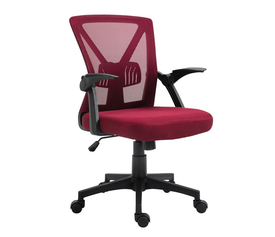 BF2130 Πολυθρόνα Γραφείου Ανακλινόμενα Μπράτσα - Mesh Μπορντώ