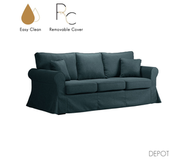 ASHLEY ΚΑΝΑΠΕΣ 3ΘΕΣΙΟΣ ΜΕ ΑΠΟΣΥΡΟΜΕΝΟ ΜΠΛΕ 215x85x95