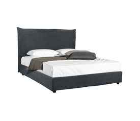 CITY ΚΡΕΒΑΤΙ (ΓΙΑ ΣΤΡΩΜΑ 160x200cm) ΓΚΡΙ ΣΚΟΥΡΟ 205x160x110