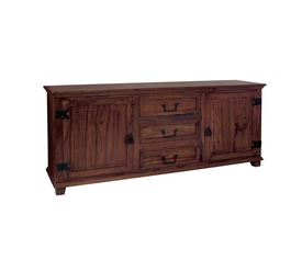 SARDAR Μπουφές Τραπεζαρίας - Σαλονιού, 2 Ντουλάπια, 3 Συρτάρια, Ξύλο Sheesham Καρυδί