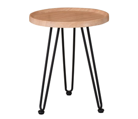 MATRIX Τραπεζάκι Σαλονιού Καθιστικού, Μέταλλο Βαφή Μαύρο, Ξύλο Φυσικό
