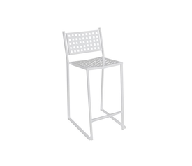 CAPRICE Σκαμπό BAR-Pro με Πλάτη Στοιβαζόμενο, Μέταλλο Βαφή Άσπρο
