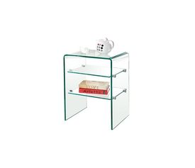 GLASSER Κομοδίνο Clear  2 Ράφια - Γυαλί 10mm / 6mm