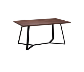 HANSON Τραπέζι Κουζίνας Τραπεζαρίας, Μέταλλο Βαφή Μαύρο, Σκούρο Καρυδί