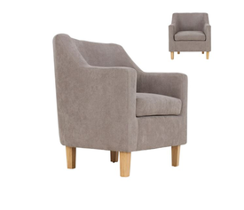 BETA Πολυθρόνα - Μπερζέρα Σαλονιού - Καθιστικού, Ύφασμα Ανοιχτό Καφέ