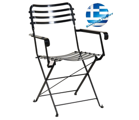 Γαλβανισμένη Πτυσσόμενη Μεταλλική Πολυθρόνα Ζαππείου Με Ηλεκτροσυγκόλληση 57 x 57 x 83(h)cm