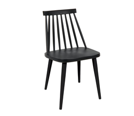 LAVIDA Καρέκλα Τραπεζαρίας Κουζίνας, Μέταλλο Βαφή Μαύρο PP Μαύρο