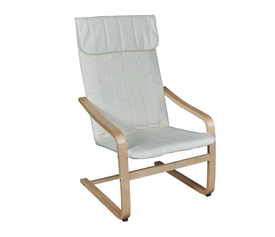 HAMILTON Πολυθρόνα Σαλονιού - Καθιστικού, Σημύδα - Ύφασμα Άσπρο