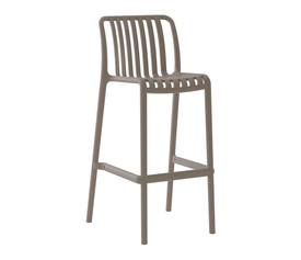 MODA Σκαμπό Bar Στοιβαζόμενο PP - UV Protection, Απόχρωση Mocha