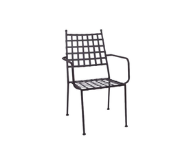 PATON Πολυθρόνα Κήπου Βεράντας, Μέταλλο Βαφή Sand Brown Mesh - Στοιβαζόμενη