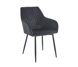 LILA Πολυθρόνα Μέταλλο Βαφή Μαύρο, Ύφασμα Velure Απόχρωση Μαύρο