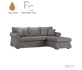 ASHLEY ΚΑΝΑΠΕΣ ΓΩΝΙΑ ΔΕΞΙΑ ΜΕ ΑΠΟΣΥΡΟΜΕΝΟ ΓΚΡΙ 236x171x91