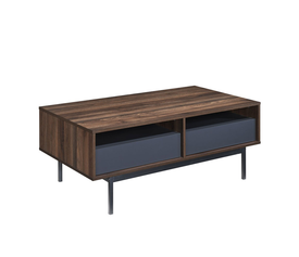GROOVES COFFEE TABLE 2ΣΥΡΤΑΡΙΑ ΚΑΡΥΔΙ ΓΚΡΙ 110x60x45