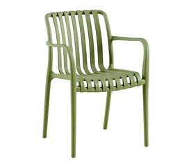 MODA-N Πολυθρόνα Στοιβαζόμενη PP, Στοιβαζόμενη Απόχρωση Πράσινο