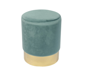 SOL Σκαμπό Βοηθητικό, Χρώμιο Χρυσό, Ύφασμα Velure Απόχρωση Βεραμάν