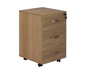 UNIT Συρταριέρα Γραφείου, 3 Συρτάρια, Τροχήλατη, Melamine Απόχρωση Sonoma