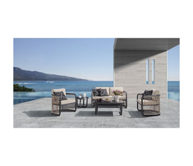 CITY Living Set Σαλόνι Καθιστικό Κήπου - Βεράντας Alu Ανθρακί - Μπεζ