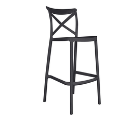 DESTINY Σκαμπό BAR με Πλάτη, PP Ανθρακί