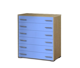 Συρταριέρα παιδική 6 συρτ. 90cm δρυς-σιέλ