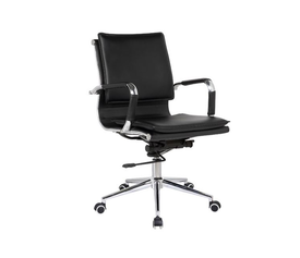 BF3601 Πολυθρόνα Γραφείου Μέταλλο Βάση Χρώμιο - PU Μαύρο
