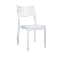 OLIMPIA Καρέκλα Τραπεζαρίας Κήπου Στοιβαζόμενη, PP - UV Protection, Απόχρωση Άσπρο