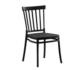 WINDSOR Καρέκλα Τραπεζαρίας Κήπου Στοιβαζόμενη, PP Μαύρο UV Protection