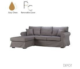 ASHLEY ΚΑΝΑΠΕΣ ΓΩΝΙΑ ΑΡΙΣΤΕΡΗ ΜΕ ΑΠΟΣΥΡΟΜΕΝΟ ΓΚΡΙ 236x171x91