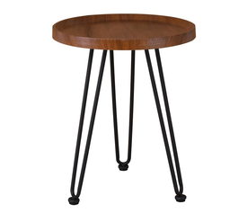 MATRIX Τραπεζάκι Σαλονιού Καθιστικού, Μέταλλο Βαφή Μαύρο, Ξύλο Καρυδί