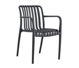 MODA Πολυθρόνα Στοιβαζόμενη PP - UV Protection Απόχρωση Ανθρακί