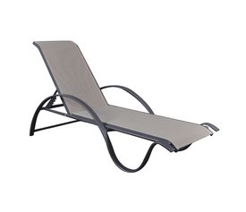 NEXT Ξαπλώστρα, Στοιβαζόμενη Αλουμίνιο Βαφή Ανθρακί Textilene Γκρι