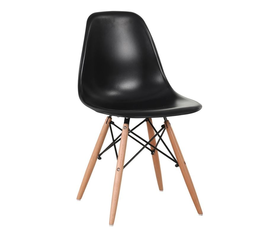 ART Wood Καρέκλα Τραπεζαρίας – Κουζίνας, Πόδια Οξιά, Κάθισμα PP Μαύρο - Πλήρως K/D