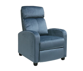 PORTER Πολυθρόνα Relax Σαλονιού - Καθιστικού Γκρι - Μπλε Velure