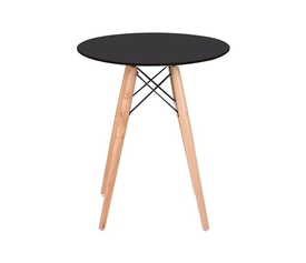 ART Wood Τραπέζι, Πόδια Οξιά Φυσικό, Επιφάνεια MDF Μαύρο