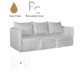 ISLAND ΚΑΝΑΠΕΣ 3ΘΕΣΙΟΣ ΜΕ ΑΠΟΣΥΡΟΜΕΝΟ ΥΦΑΣΜΑ ΚΑΙ ΜΗΧΑΝΙΣΜΟ ΜΕ ΣΤΡΩΜΑ ΓΚΡΙ ΑΝΟΙΧΤΟ POLO1321 230x90x76