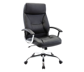 BF5700 Πολυθρόνα Διευθυντή Μέταλλο Χρώμιο, Pu Μαύρο