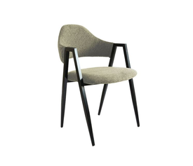 DELTA Πολυθρόνα Μέταλλο Βαφή Μαύρο, Ύφασμα Μπεζ