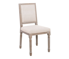 JAMESON Square Καρέκλα Τραπεζαρίας - Σαλονιού, Decape Ύφασμα Εκρού