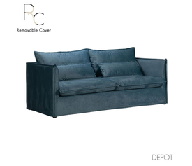 ONE ONLY ΚΑΝΑΠΕΣ 3ΘΕΣΙΟΣ ΜΕ ΑΠΟΣΥΡΟΜΕΝΟ ΓΑΛΑΖΙΟ ΣΚΟΥΡΟ 209x90x87