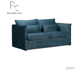 ONE ONLY ΚΑΝΑΠΕΣ 2ΘΕΣΙΟΣ ΜΕ ΑΠΟΣΥΡΟΜΕΝΟ ΓΑΛΑΖΙΟ ΣΚΟΥΡΟ 176x90x87