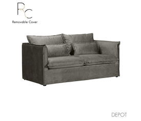 ONE ONLY ΚΑΝΑΠΕΣ 2ΘΕΣΙΟΣ ΜΕ ΑΠΟΣΥΡΟΜΕΝΟ ΓΚΡΙ 176x90x87