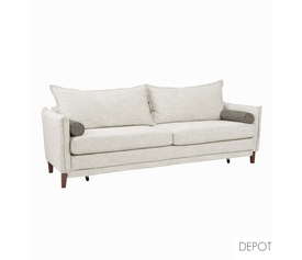 COMMODO ΚΑΝΑΠΕΣ ΚΡΕΒΑΤΙ 3ΘΕΣΙΟΣ OFF WHITE NEVE 02 ΚΑΦΕ NEVE 16 230x81x88cm