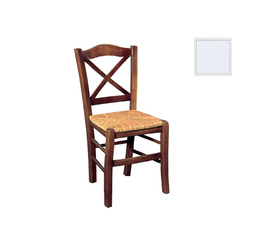 METRO Καρέκλα Οξιά Βαφή Εμποτισμού Λάκα Άσπρο, Κάθισμα Ψάθα