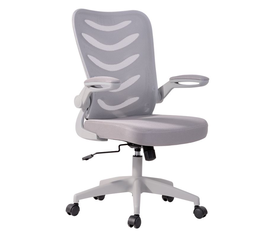 BF2945 Πολυθρόνα Γραφείου Γκρι Βάση - Mesh - Ύφασμα Γκρι